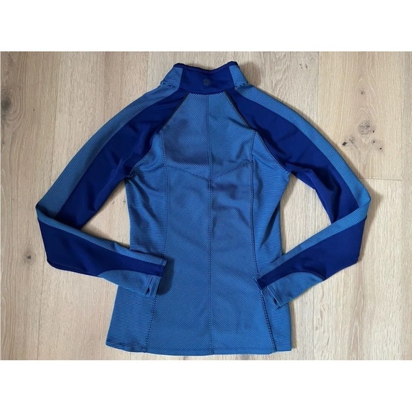 New Athleta  Half Zip Shirt Top Running Blue Two Tons Sz Xs *C17 - Picture 2 of 3